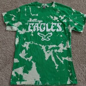 Philadelphia Eagles Bleached Tie Dye Graphic T-Shirt Size M NFL Football Tee
